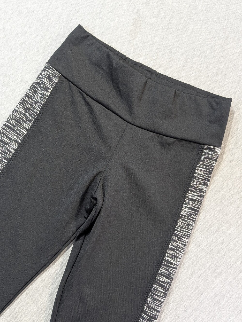 Adidas Olympic Logo Capri Leggings Women's Large Black White Climalite Cropped